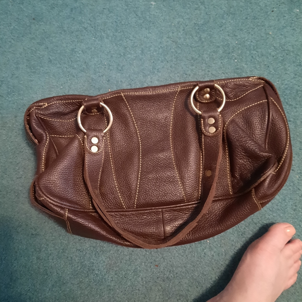 Brown leather purse